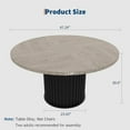 thumbnail image 2 of 47-Inch Round Dining Table for 4–6 – Industrial Style with Wave Metal Base, 350 lb Capacity, Black/Grey/Brown, Perfect for Kitchen or Dining Room, 2 of 10