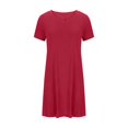 thumbnail image 4 of VERUGU Women's Short Sleeve V-Neck Shirts Casual Solid Tunic Tops Blouse Wine XL, 4 of 6