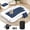 Dark Blue & White, variant on 53 Inch Small Inflatable Air Bed with Bumpers, Portable Blow up Mattress with for Home, Camping, Travel