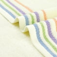 thumbnail image 4 of REGALWOVEN Colorful Striped Pattern 2 Pack Hand Towels, Quick Drying Towel for Bathroom, Travel, Camp Light Yellow 13" x 30", 4 of 7