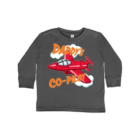 

Inktastic Daddys Co-Pilot for fathers day Gift Toddler Boy or Toddler Girl Long Sleeve T-Shirt