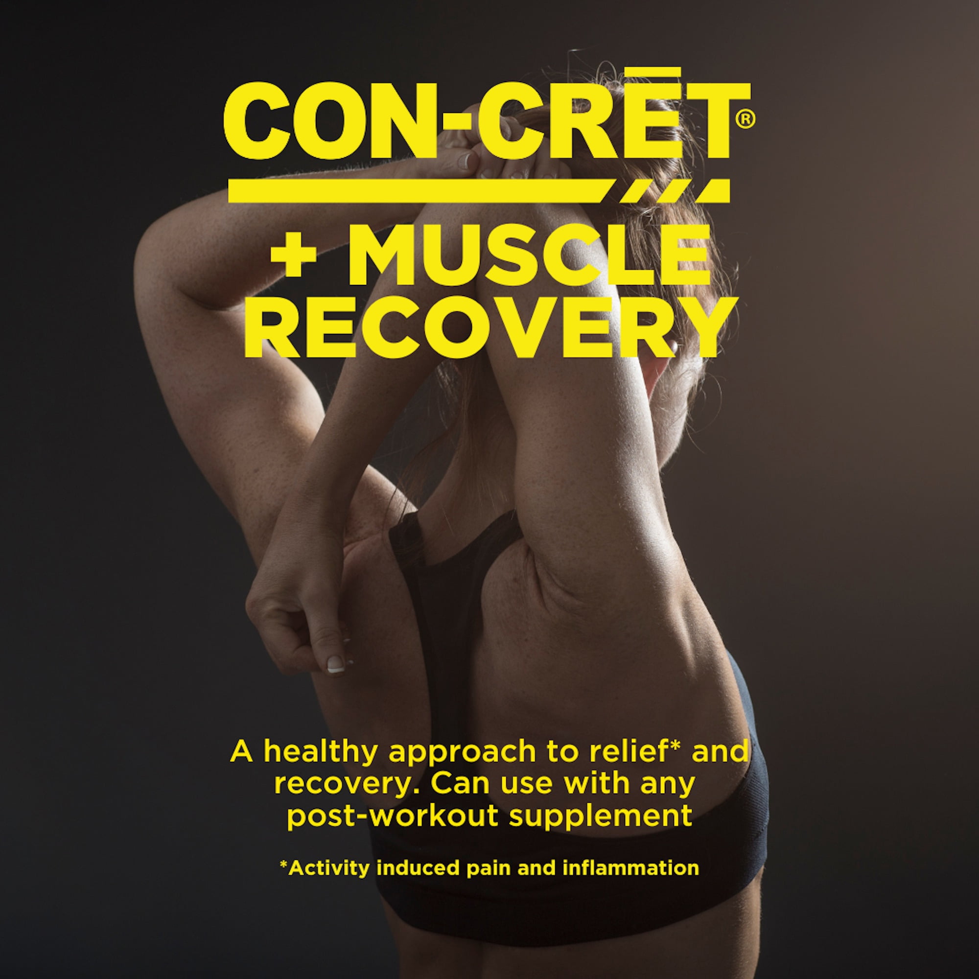 CON-CRET + MUSCLE RECOVERY,Creatine HCl,Supports Inflammation and Pain Relief, 90 Capsules, Unflavored