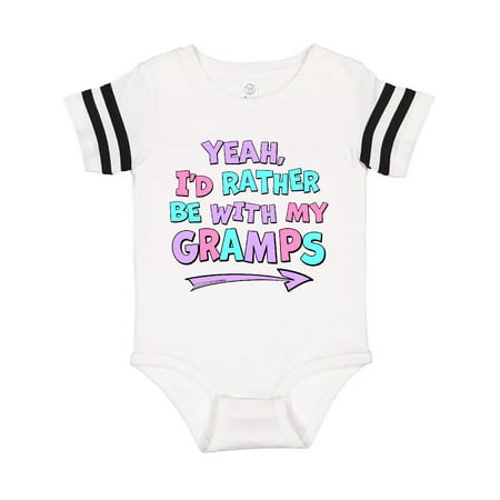

Inktastic Yeah I d Rather be with My Gramps in Pink Blue and Purple Gift Baby Boy or Baby Girl Bodysuit