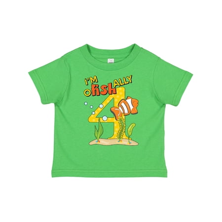 

Inktastic I m O-Fish-Ally Four Cute Clownfish Fourth Birthday Gift Toddler Boy or Toddler Girl T-Shirt