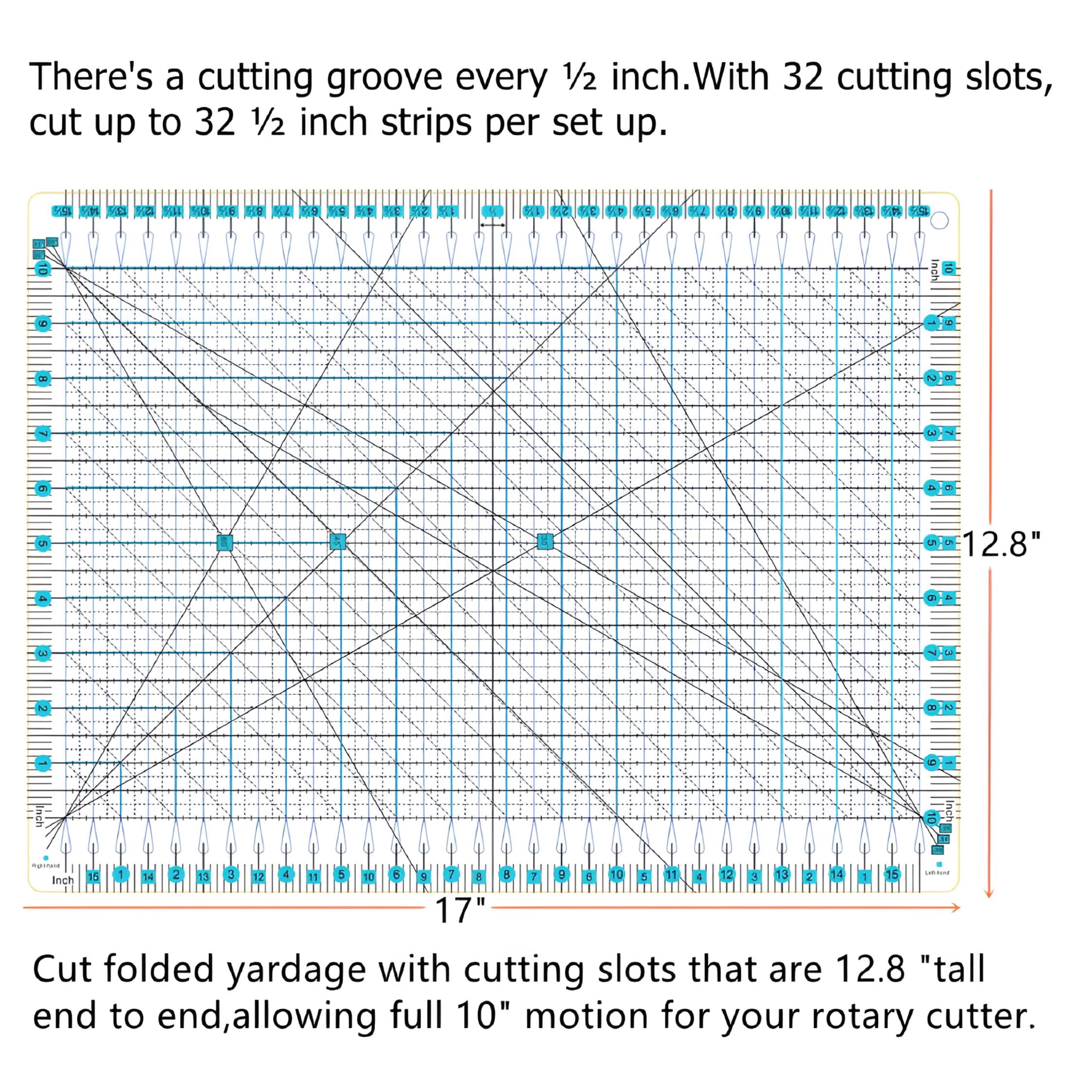 CCOCC Quilting Ruler,15.5" x 10" Slotted Rulers for Quilting and Sewing Quilt Strip Rulers for Fabric Cutting