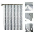 thumbnail image 2 of Irfora Cortina de ducha impermeable con ganchos, cortinas de baño con estampado geométrico, patrón de gota de agua, accesorios de baño de tela de poliéster, 1 ud. Irfora Cortina de la ducha, 2 of 7