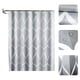 thumbnail image 2 of Cortina de ducha impermeable con ganchos, cortinas de baño con estampado geométrico, patrón de gota Tomshoo 180cm * 180cm, 2 of 7