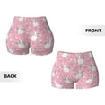 thumbnail image 5 of Vsdgher Rabbit And Flower print Workout Shorts for Women Seamless Soft Smooth Gym Yoga Scrunch Active Exercise Fitness Shorts, 5 of 8