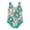 Blue, variant on Girls Swimsuits Summer Kids Lacing Floral Prints 1 Piece Beach Bikini Swimwear Orange