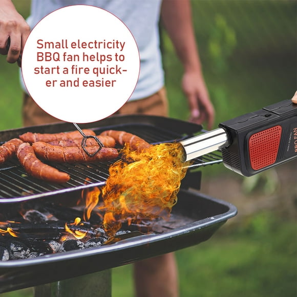Ccdes Portable Handheld  BBQ Fan Air Blower for Outdoor Camping Picnic Barbecue Cooking Tool, Handheld BBQ Fan  （by battery power）