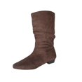 thumbnail image 3 of Willtoo Women's Slouchy Knee High Boots, Pointed Toe Low Heel Pull On Tall Faux Suede Boots, Ruched Wide Calf Fall Winter Dress Boots, 3 of 6
