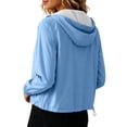 thumbnail image 6 of Husipze Womens Outdoor Jacket Packable Lightweight Long Sleeve Workout Jacket with Pockets Drawstring Breathable Sports Coat for Hiking Light Blue XL, 6 of 8