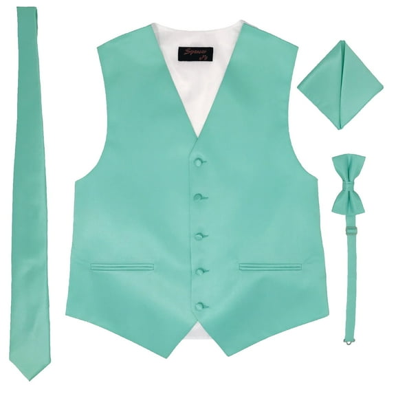 Aquamarine Men's Satin Vest Spencer J's - M