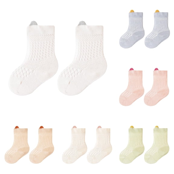 Xijirk Solid Cable Knit Crew Socks Breathable Textured Ankle Socks Unisex Summer 0-6 Months