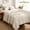 01 - Beige - Elegant, variant on Tufted Boho Comforter Set King Size - Bright White Farmhouse Embroidered Bedding, Soft Jacquard 3-Piece All-Season King Comforter Bed Set