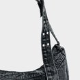 thumbnail image 3 of Bolso Masa Lona Mezclilla Perezosa Lavada Retro Bolso Bandolera Versátil Moderno Y Fresco (negro), 3 of 4