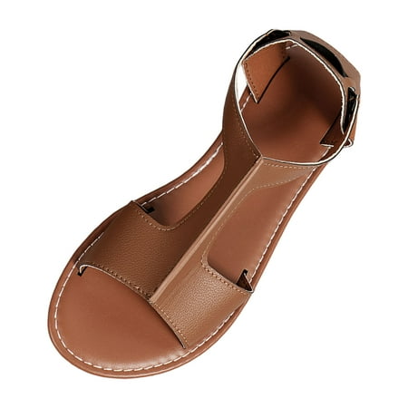 

Jungdeepe Ladies Summer Casual Color Flat Set Foot Soft Leather Womens Clear Sandals Flat Saltwater Sandals Women Size 9 Beach Sandals for Women Summer Sandal Memory Foam Womens Wedge Sandal Shoes
