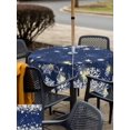 thumbnail image 4 of Outdoor Tablecloth with Umbrella Hole and Zipper, Navy Blue Snowflake Christmas Square Table Cloth 54x54 Inch Waterproof Tablecloth, Xmas Winter Snowflake Modern Art Picnic Table Cover for Patio, 4 of 7