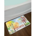 thumbnail image 2 of Landscape Bath Mat, Hand Drawn Watercolor Autumn Park Trees Shrubs Bench and Lanterns Nature Artwork, Non-Slip Plush Mat Bathroom Kitchen Laundry Room Decor, 29.5 X 17.5 Inches, Multicolor, Ambesonne, 2 of 2