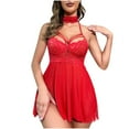 thumbnail image 2 of Lilgiuy Lingerie for Women's Underwear Strap Backless Perspective Front Open Charming Sleepwear for Music Festival, 2 of 5