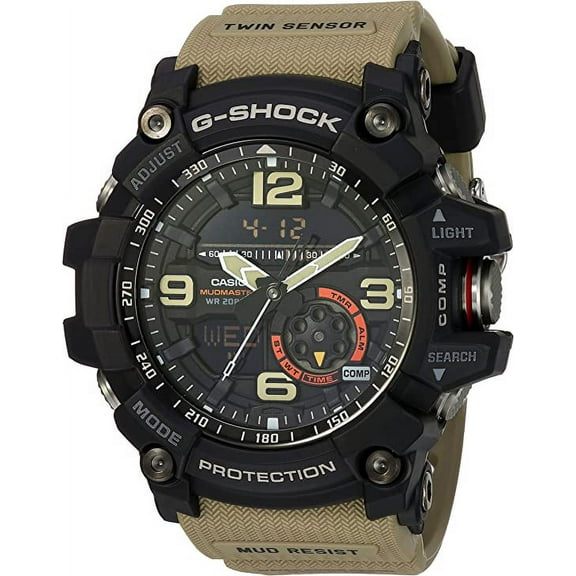 CASIO G Shock Quartz Watch with Resin Strap, Beige, 30 (Model: GG1000-1A5)
