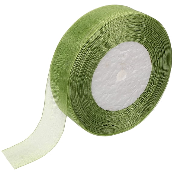 Green Chiffon Ribbon for Decor 1 Roll Multi-use Packaging Supplies Chinlon Material