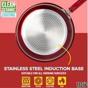 Tasty 16pc Cookware Set Red