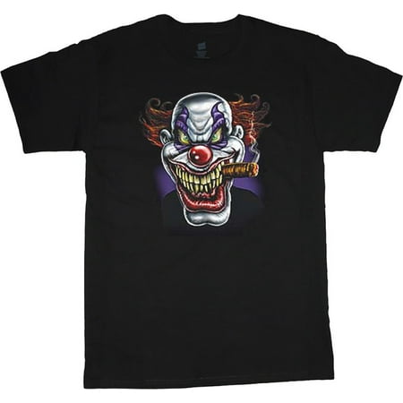 Evil Scary Killer Clown T-shirt Men's Tee Black