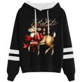 thumbnail image 4 of WILLBEST Sweat à Capuche pour Femmes et Hiver Mode Noël Nœud Rouge Imprimé Cerf Sweat à Capuche Doublé, 4 of 4