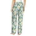 thumbnail image 3 of Naloa Lilies Flowers Print Women’s Ultra-Soft Comfy Pajama Lounge Pants with Pockets & Drawstring, 3 of 8