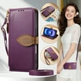 thumbnail image 3 of ELEHOLD Wallet Case for Apple iPhone 17, Shockproof Flip PU Leather Zipper Cash Slot Credit Card Slot Anti-Scratch Shock-Absorbent Case Cover With Crossbody Wrist Strap,Purple, 3 of 12