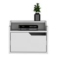 thumbnail image 4 of Floating Nightstand, Dual-Tier Design, Spacious Drawer, White, 4 of 5