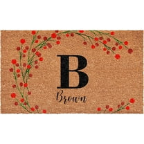Calloway Mills 114902448B Personalized Christmas Berries Doormat, 24"x48", Letter B