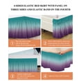 thumbnail image 6 of Teal Purple Ombre Bed Skirt Cal King Size, Turquoise Gradient Modern Abstract Art Wrap Around Bed Skirting with Adjustable Elastic Strap, Dust Ruffled Pleated Bedskirts 18 Inch Drop for Bedroom Beds, 6 of 9