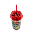 thumbnail image 3 of Disney Beauty and the Beast Rose Stained Glass Tumbler with Straw New, 3 of 3