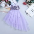 thumbnail image 5 of Fldy Kids Girls Shiny Sequins Ballet Tutu Dress Latin Modern Dance Performance Dress Hight-Low Dress Purple 3-4, 5 of 7
