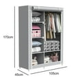 thumbnail image 2 of Portable Closet, Kvago Wardrobe Closet for Hanging Clothes with Hanging Rods, 5 Clothes Storage Organizer Shelves, Gray Closet, Quick and Easy to Assemble, 2 of 8