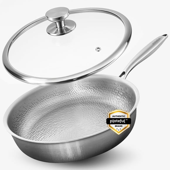 Sartén martillada de titanio Plateful de 30 cm con tapa
