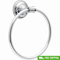 Chrome Towel Ring Durable Mounting Hardware Bathroom Holder Easy Installation Us