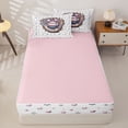 thumbnail image 4 of Homewish Stars Heart Background Holographic Baseball Glove Ball Graphic Zipper Full Size Comforter Sets with Fitted Sheet and 2 Pillowcases,Cute Graphic Zipper Bedding Set,4pcs,Pink Reversible, 4 of 6