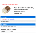 thumbnail image 2 of Relay - Compatible with 1991 - 1996, 1999 - 2007 Nissan Sentra 1992 1993 1994 1995 2000 2001 2002 2003 2004 2005 2006, 2 of 2