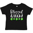 thumbnail image 3 of Inktastic Blessed and Lucky 4 Leaf Clovers St. Patrick's Day Boys or Girls Baby T-Shirt, 3 of 5