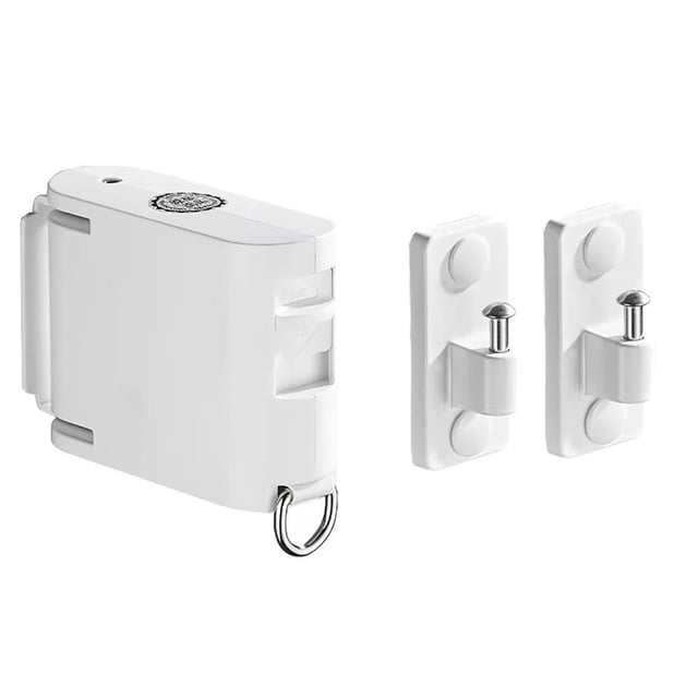 Feltree Corde à Linge Rétractable Portable Robuste Intérieur et Extérieur 13.78 Pieds Matériau Composite TPU avec 34 Trous de Suspension Coupe-Vent