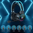 thumbnail image 3 of ONIKUMA Gaming Headset, RGB Surround Sound Gaming Headset for PS4 PC Xbox Wired USB Gaming Headphones with Noise Canceling Mic, 3 of 9