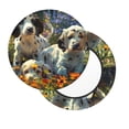 thumbnail image 2 of Balery Sunflower Field Spotted Dog Fundas de asiento para taburete de bar redondo de tela de terciopelo ajustables que protegen de arañazos y manchas para sillas de 14 a 17 pulgadas.-12 inch, 2 of 7