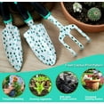thumbnail image 7 of Garden Tool Set with Non-Slip Rubber Handle, 3 Piece Cast-Aluminum Heavy Duty Gardening Kit Includes Hand Trowel, Transplant Trowel and Cultivator Hand Rake, Cactus Pattern Printed, 7 of 7