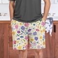thumbnail image 6 of Men's Pajama Shorts Bottoms with Pockets Soft Lightweight Lounge Sleep Wear Colorful Watercolor Floral, 6 of 6