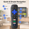 thumbnail image 5 of (Pack of 2) Replacement Remote Control Only for All Roku TV,Compatible for TCL Roku/Hisense Roku/Onn Roku Series Smart TVs (Not for Roku Stick and Box), 5 of 10