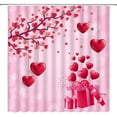 thumbnail image 2 of Valentine''s Day Shower Curtain Romantic Red and Pink Heart Shaped Decor Home Bathroom Bathtub Curtains Set Include Hooks,（70" WX70 H）, 2 of 4