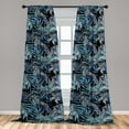 thumbnail image 2 of Leafy Design Window Curtains, Darkened Jungle Inspirations Colorful Jumble Leaves Pattern Neutral, Lightweight Decor 2-Panel Set with Rod Pocket, Pair of - 28"x95", Seafoam Dark Lavender, by Ambesonne, 2 of 3
